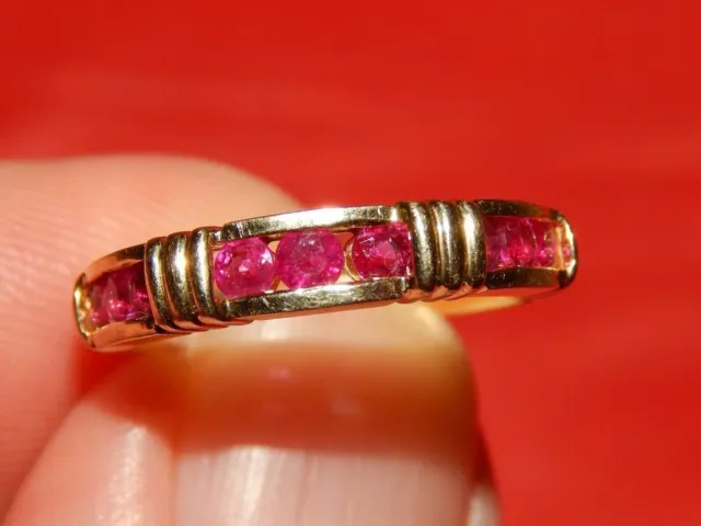 2Ct Round Cut Lab Created Ruby Diamond Wedding Band Ring 14K Yellow Gold Plated