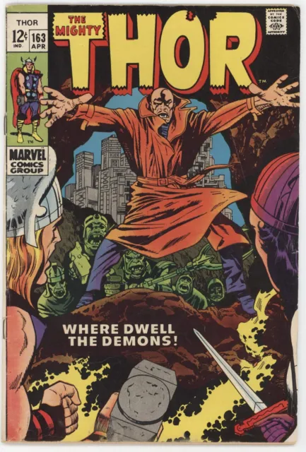 Mighty Thor 163 Marvel 1969 FN Stan Lee Jack Kirby Him Warlock Cameo