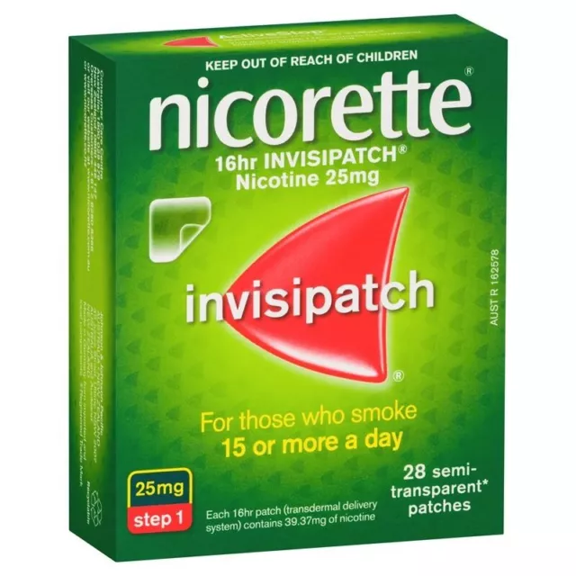 Nicorette 16hr InvisiPatch 25mg 28 Days