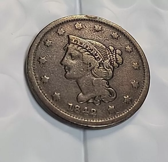1842 Small Date Large Cent Nice Original VG C750