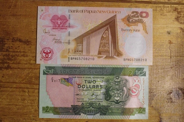 Ensemble 2 Diff. Pays Océanie Îles Salomon Isl. & Papouasie Neuf Guinée au-Unc