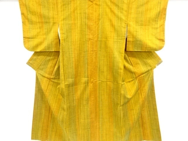 6813995: Japanese Kimono / Vintage Kimono / Fushi Tsumugi / Woven Stripe