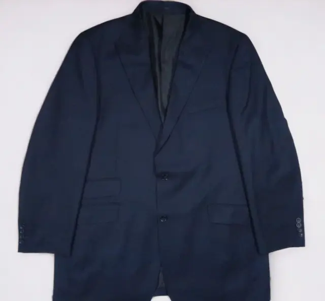 New Ak Apollo King 48 L Navy Blue Blazer Suit Jacket Sport Coat Poly Rayon 2 Btn