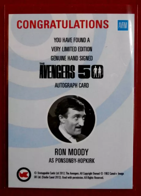 THE AVENGERS 50th - RON MOODY - Personally Signed Autograph Card 2