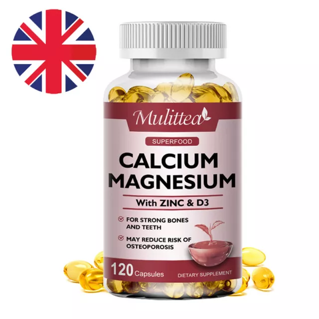 Calcium Magnesium & Zinc,Vitamin D3 Complex Supplement 120 Vegetarian Caps