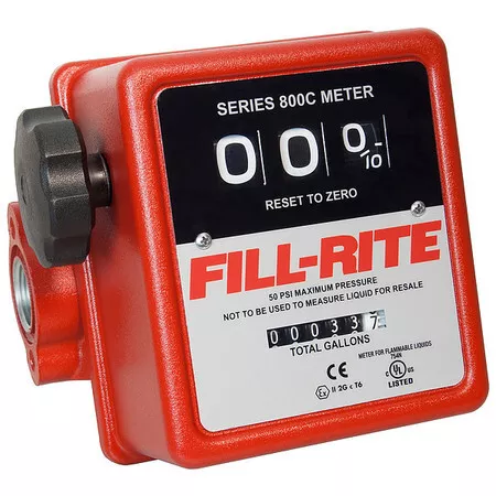 Fill-Rite 807C 5-20 Gpm 50Psi 3-Wheel Mechanical Fuel Transfer Meter