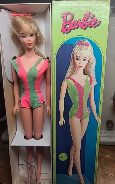 1969 Vintage Mod Blonde Standard Barbie Doll No. 1190 MIB