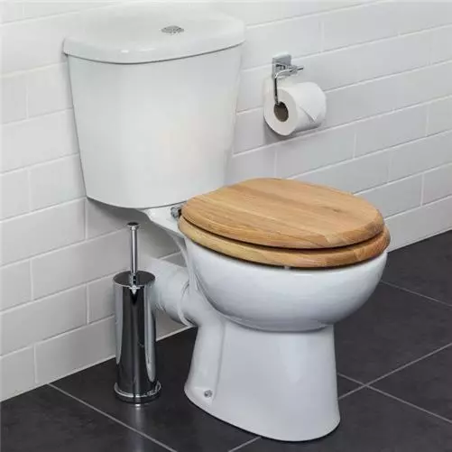 Croydex Flexi-Fix Rutland Toilet Seat Soft Close Solid Oak Wood Quick Release