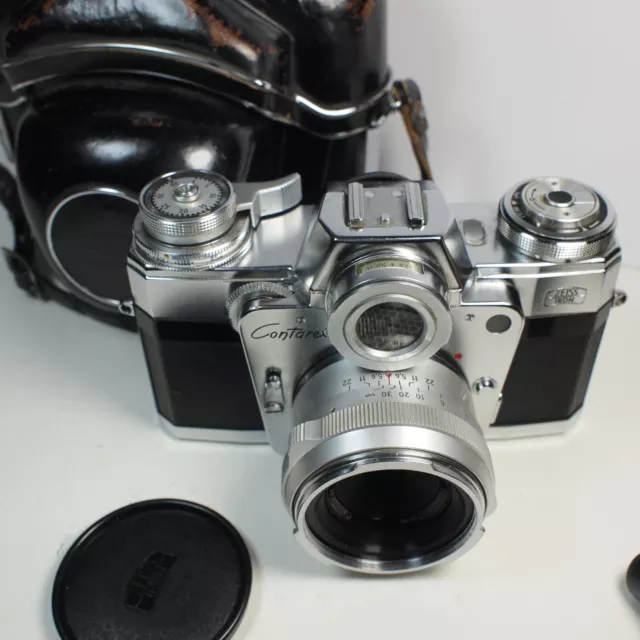 Contarex Bullseye with 50mm F2.8 Carl Zeiss Tessar Lens.