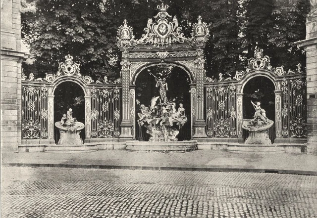 MEURTHE- ET- MOSELLE. Nancy. Fontaine de Neptune 1895 old antique print
