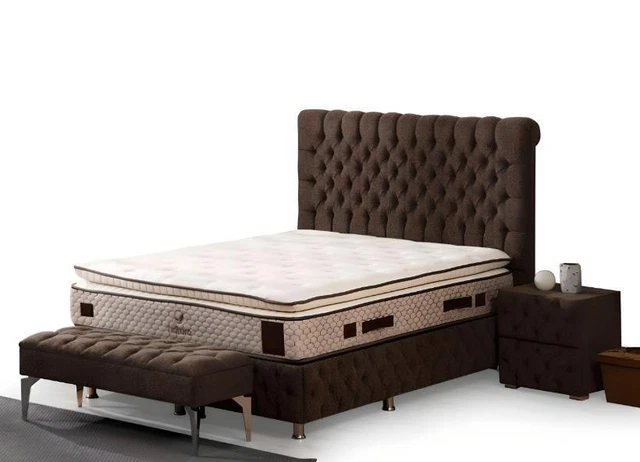 Chambre à Coucher Set Ensemble Lit 2x Nachttische Tabouret Neuf Design 3tlg
