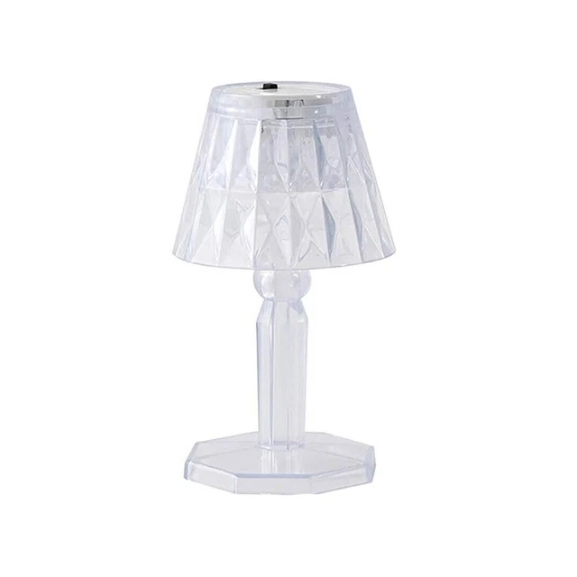 Mini Lampada Tavolo Comodino Diamantata Effetto Cristallo Luce Calda Decorativa