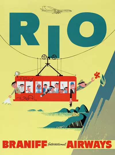 TX139 Vintage Rio de Janeiro Brazil Travel Tourism Poster Re-Print A4