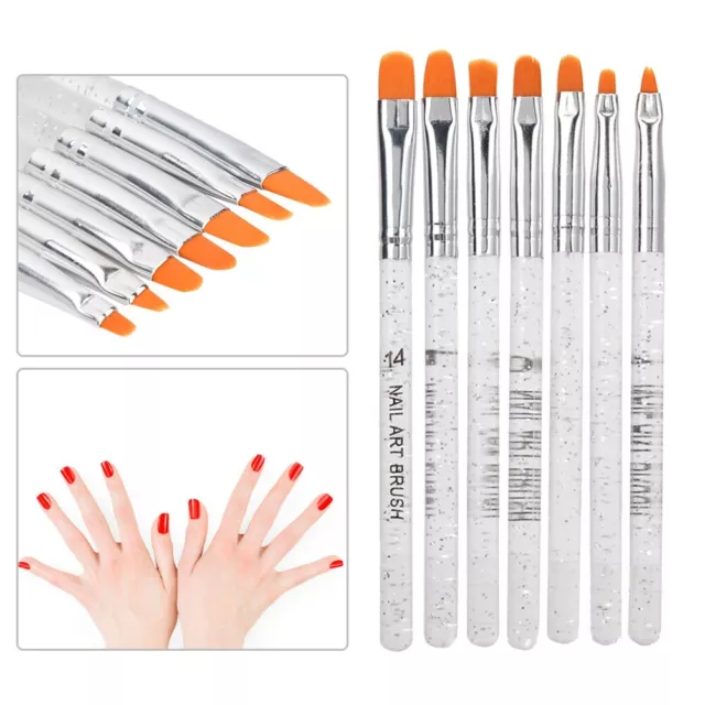 7pcs Nail Art UV Gel Extending Pen UV Gel Nail Art Brush Manicure Tool GRS 3