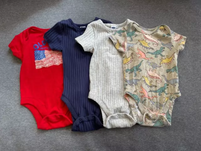 Old Navy Baby Girl Lot of 4 One Piece Short Sleeve