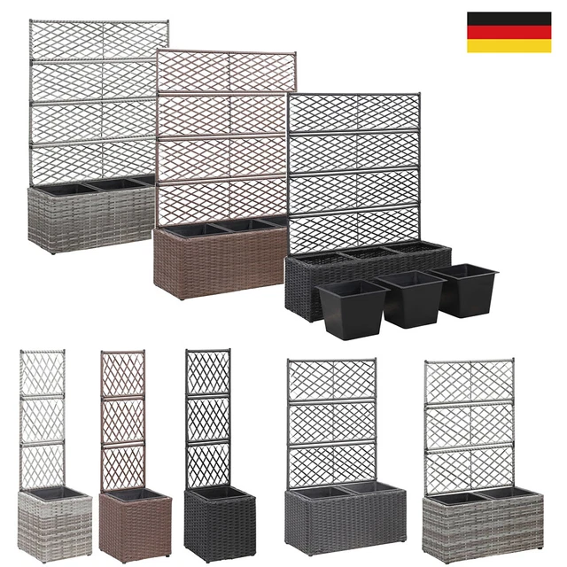 BLUMENTOPF HOCHBEET SPALIER Rankgitter Topf Poly Rattan Rankhilfe