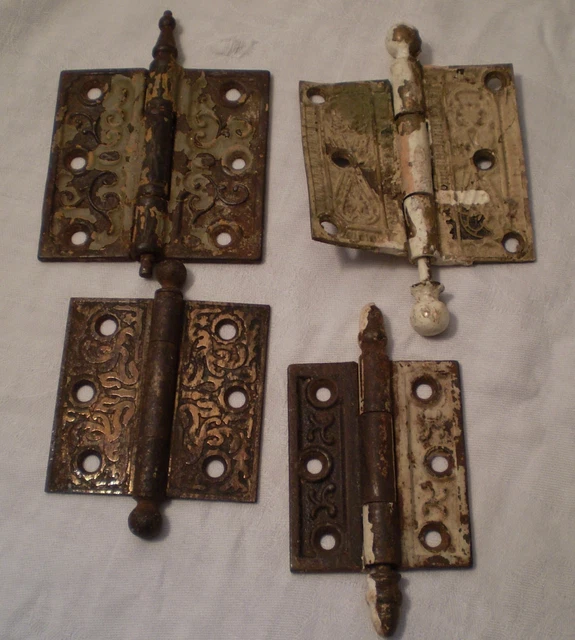 Antique Hinges Miss Matched Ornate Eastlake Craftsman Victorian Art Nouveau