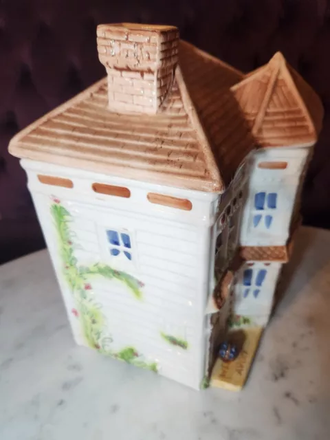Avon Victorian House Large Canister 9 1/8" Townhouse Collection Ceramic 80s vtg 3