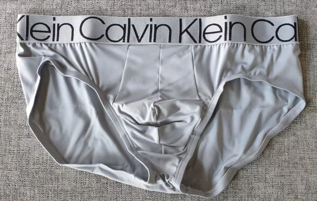 CALVIN KLEIN MENS Compact Flex Hip Brief Microfiber Shinny Grey Size S M L XL