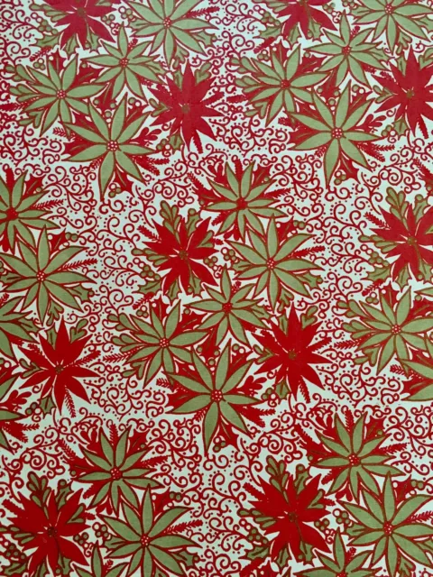 VTG CHRISTMAS WRAPPING PAPER GIFT WRAP RED GREEN GOLD PRESENTS SO PRETTY  1950
