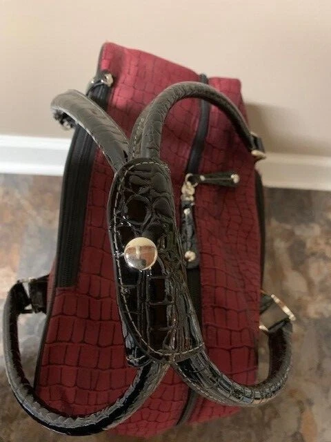 2 piece carry on luggage set Samantha. Brown. Burgundy with Black Trim    12