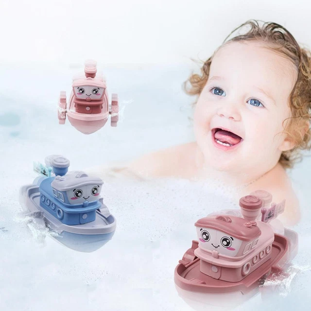 Cartoon Ship Wind Up Clockwork Boat Toy Kids Baby Bath Educational X9P5 F4N1
