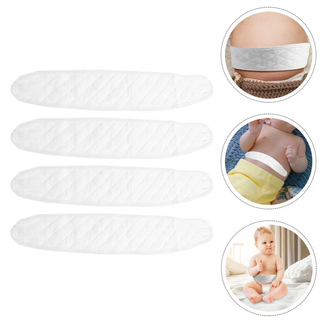 4-Pack Baby Umbilical Cord Belly Bands – Soft Cotton Newborn Belly Wrap With Adjustable Hook & Loop
