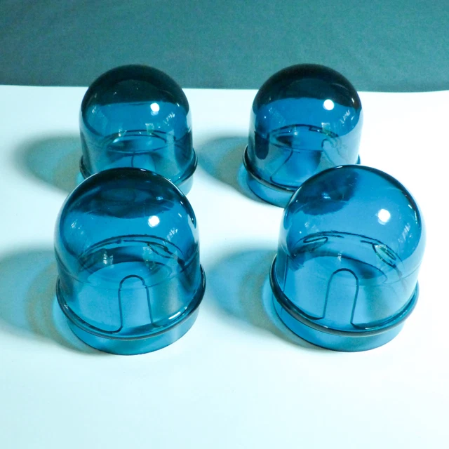 VINTAGE LOT 4 Cobalt Blue Glass Airport Runway Taxiway Light Lens