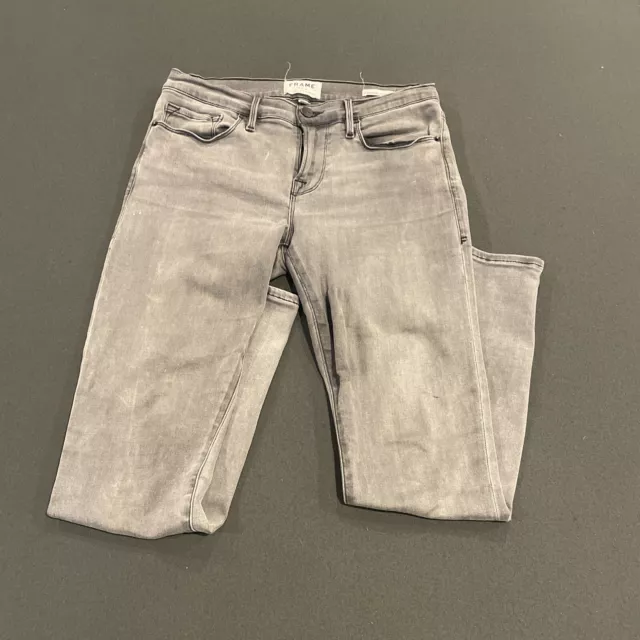 FRAME Size 28 Denim $215 Le Skinny De Jeanne Stretch Ankle Jeans in Gray