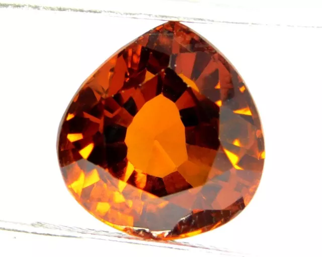 11.0 Ct Transparent Non Chauffé Hessonite Grenat Poire Forme Pierre Gemme...