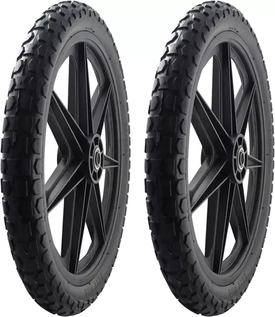 2 PACK - 92010 Flat Free 20" Replacement Tire Assembly for Rubbermaid Big Wheel