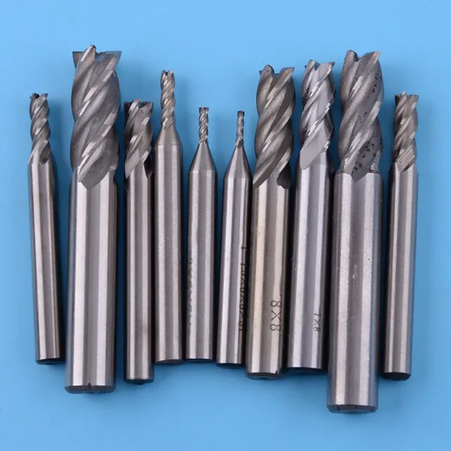 10x Tungsten Carbide 4 Flutes HSS End Milling Cutter Slot Drill Bit 1.5-10mm A3