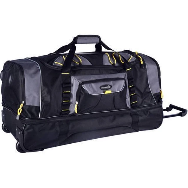 30" Rolling Duffel Bag With Wheels Traveling Luggage Bag 2-Section Drop-Bottom