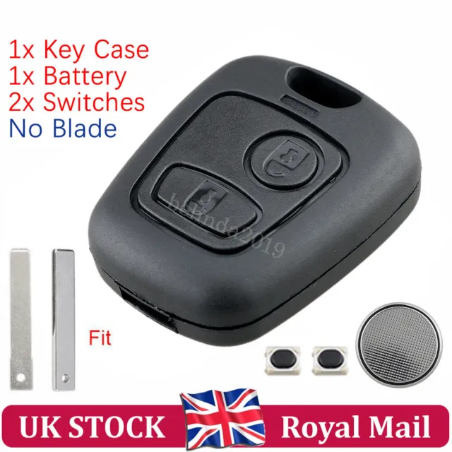 For Citroen C1 C2 C3 C4 C5 2 Button Remote Key Fob Case Shell Battery Switches