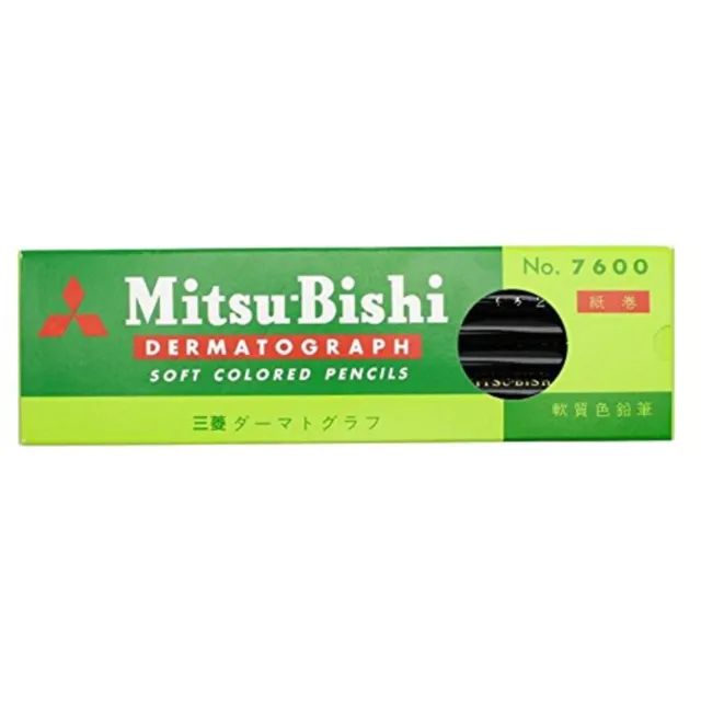 Mitsubishi Colored Pencil Oily Dermatograph No.7600 Black 12pcs K7600.24 Japan