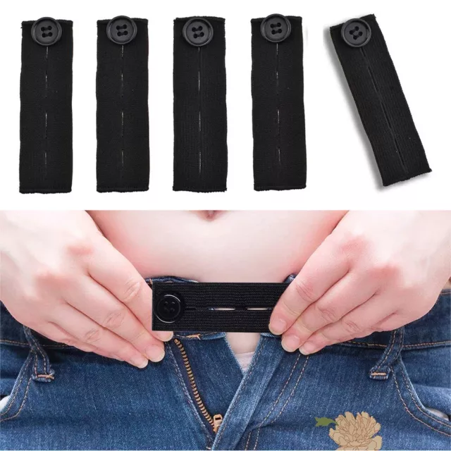UP10X WAIST BAND Extender Button Maternity Trousers Jeans Elastic