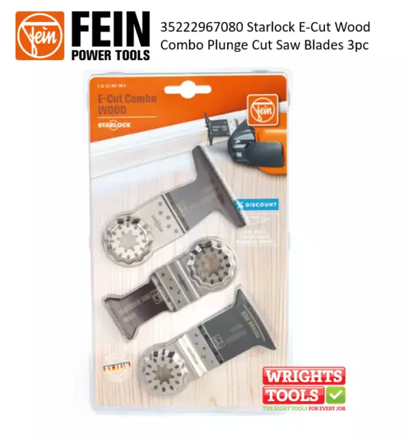 Fein 35222967080 Starlock E-Cut Wood Combo Plunge Cut Saw Blades 3pc