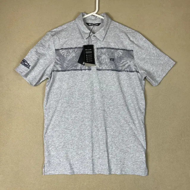 Travis Mathew Polo Shirt Adult Men Medium Gray Golfing Logo Preppy Adult NWT