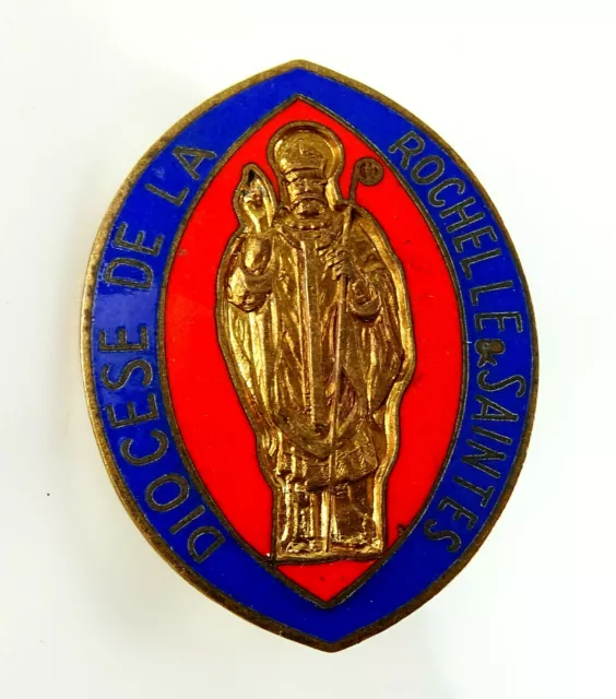 Diocese de la Rochelle Saintes Vintage Badge Pin Enamel Planchot