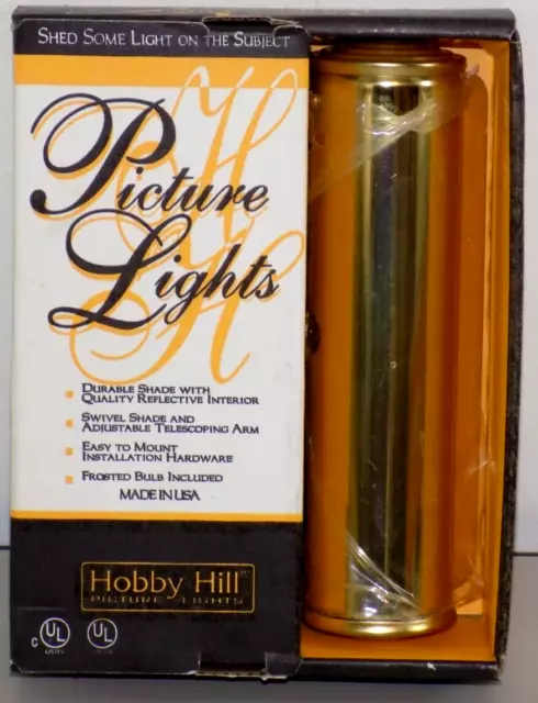 New Vintage 1998 Hobby Hill 809 Picture Lights Brass Painting Art Lamp 7"
