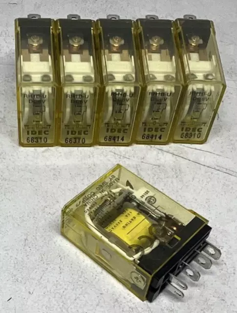 6 IDEC RH1B-U DC6V Relay 6VDC RH1BU RHIB-U Relays