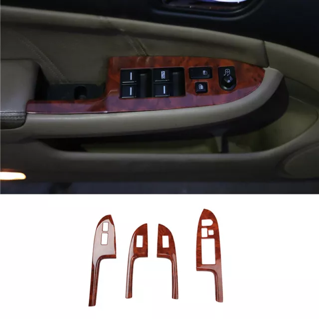 Wood Grain Door Window Lift Switch Cover Panel For Honda Accord 7th 2003-2007