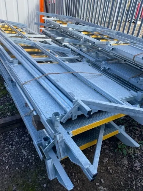 Complete 13 Tread Galvanised Steel Staircases/Platform/Handrails