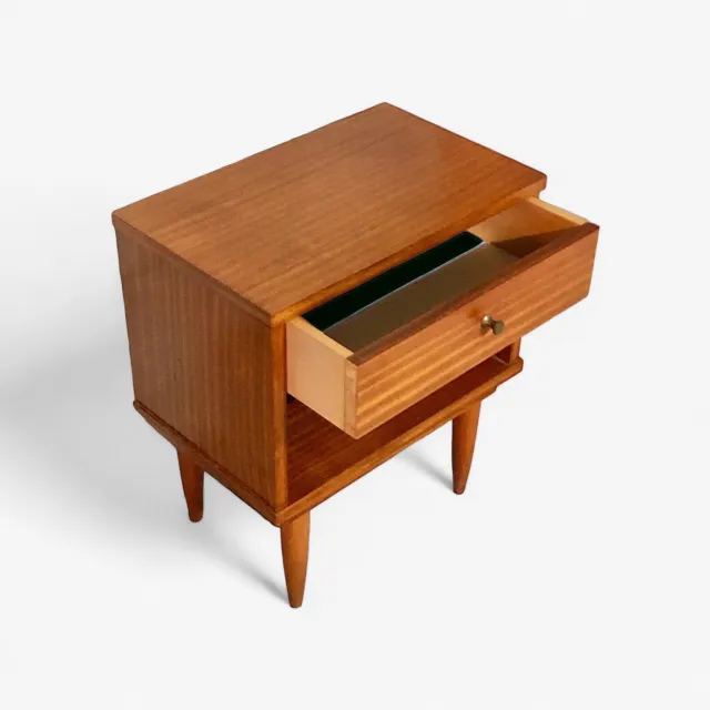 Table De Chevet Vintage Design Scandinave 1960s 60s MCM Teck Teak