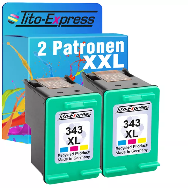 2x HP 343 XL Druckerpatrone für Officejet Photosmart