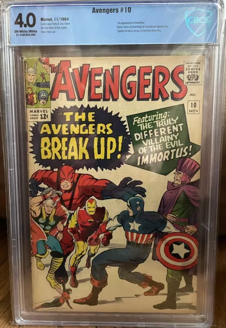 Avengers 10 1st Immortus (Kang) 4.0 1964 Marvel MCU Off White/White Pages