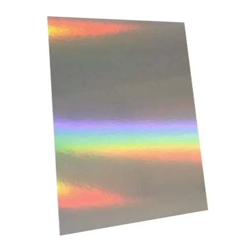 25 Sheets - Silver Rainbow Holographic A4 Crafting Card