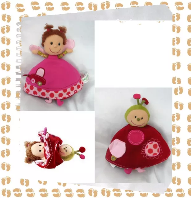 Doudou Peluche Réversible Fille Fée Coccinelle Liz Hochet Lilliputiens
