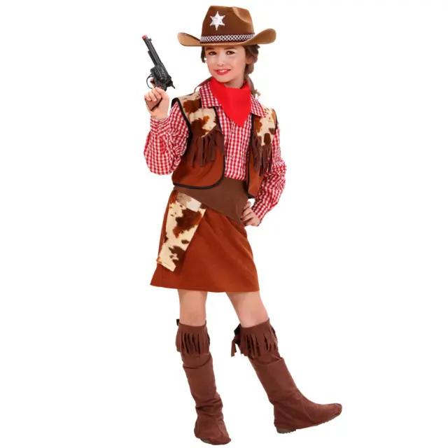 Costume Vestito Abito Travestimento Carnevale Halloween Cosplay Bambina Cowgirl