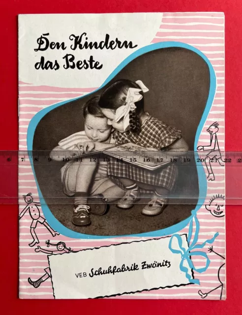 DDR Reklame Prospekt VEB Schuhfabrik Zwönitz 1957 Kinderschuhe   ( F22698